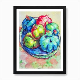 Pomegranate Vintage Sketch Fruit Art Print