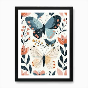Colourful Insect Illustration Butterfly 20 Art Print