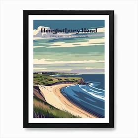 Hengistbury Head Hednesbury England Art Illustration Art Print