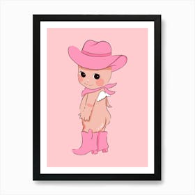 Cute Western inspired Cowboy  Art Print