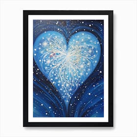 Icy Blue Heart 1 Art Print