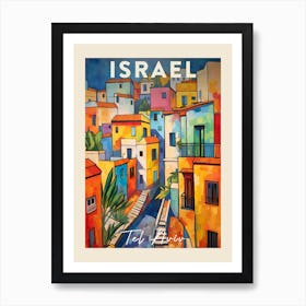Tel Aviv Israel 2 Fauvist Painting Travel Poster Art Print