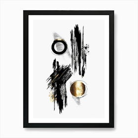 Abstract Black And Gold Painting 22 Art Print