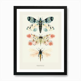 Colourful Insect Illustration Whitefly 2 Poster Poster