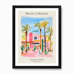 Poster Of Saguara Hotel,Palm Springs   Resort Collection Storybook Illustration  Art Print