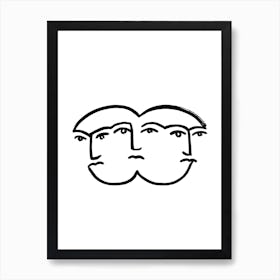 Merged Faces 2 Art Print