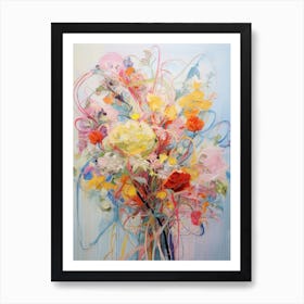 Abstract Flower Painting Celosia 2 Art Print