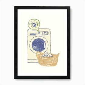 Washing Machine And A Basket Art Print