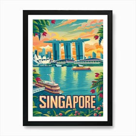 Singapore Travel Poster Art Print