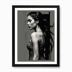 Black And White Portrait Of A Woman 2 Art Print