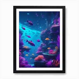 Underwater Ocean Scene Art Print