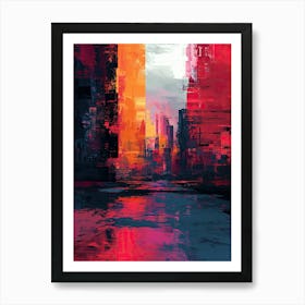 Abstract City Canvas Print | Pixel Art Series Art Print