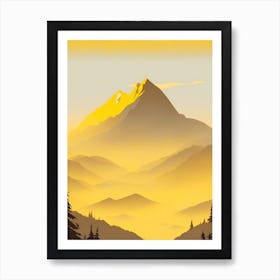 Misty Mountains Vertical Composition In Yellow Tone 34 Art Print