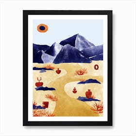 Hidden In The Mountains Art Print