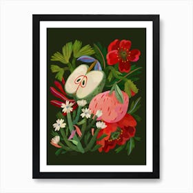 Apples And Poppy Art Print