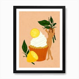 Cupcake Pinup Art Print