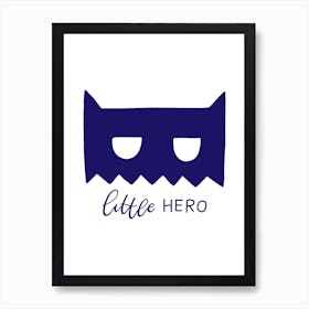 Little Hero Mask Navy Super Scandi Art Print