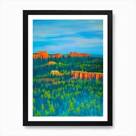 Bryce Canyon National Park United States Of America Blue Oil Painting 1  Art Print