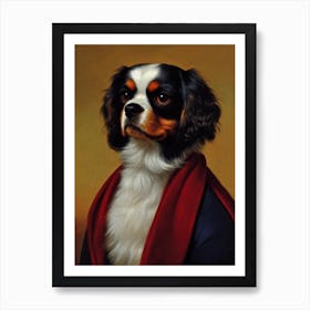 Cavalier King Charles Spaniel Renaissance Portrait Oil Painting Art Print