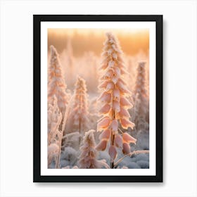 Frosty Botanical Foxglove 1 Art Print