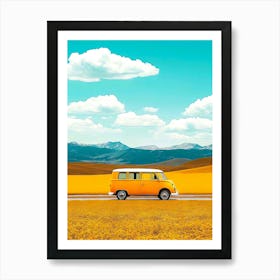 Vw Bus In The Desert Art Print