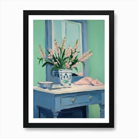 Bathroom Vanity Painting With A Lily Of The Valley Bouquet 4 Art Print