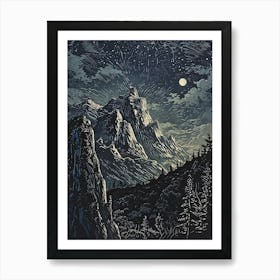 Night In The Mountains 3 Art Print