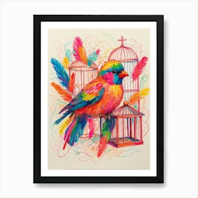 Colorful Bird Art Print