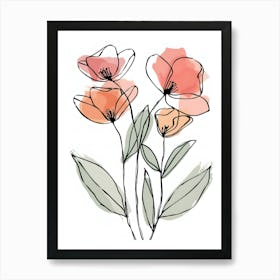 Minimalist Flower Line Art 6 Art Print