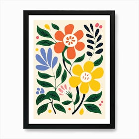 Flowers And Leaves 10 Art Print