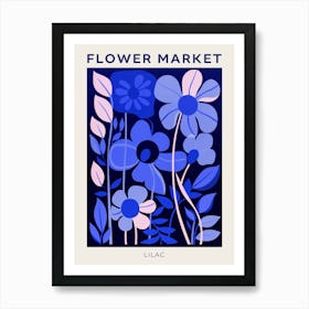 Blue Flower Market Poster Lilac 5 Art Print