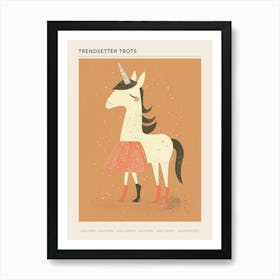 Fashion Unicorn Muted Pastels 2 Poster Art Print