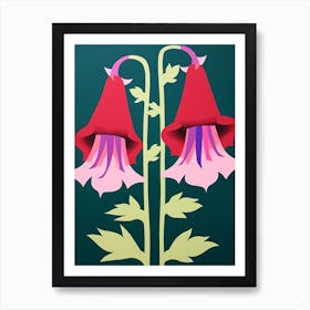 Cut Out Style Flower Art Canterbury Bells 1 Art Print