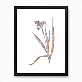Stained Glass Tiger Flower Mosaic Botanical Illustration on White Art Print