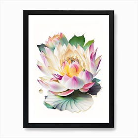 Lotus Flower Petals Decoupage 6 Art Print