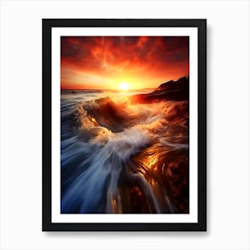 Sunset Over The Ocean i Art Print