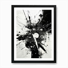 Rebellion Abstract Black And White 1 Art Print