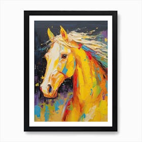 Horse Head Impasto Painting Art Print