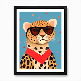 Little Cheetah 3 Wearing Sunglasses Art Print