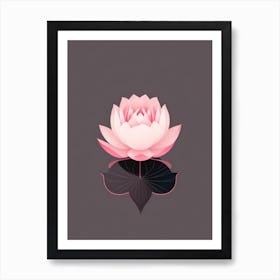 A Pink Lotus In Minimalist Style Vertical Composition 34 Art Print