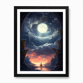 Moonlight In The Cave Art Print