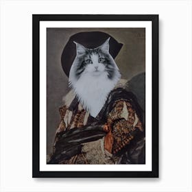 Living Room Wall Art, Puss In Boots, Hat Art Print