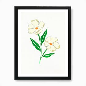 Flower and leaves Art Print