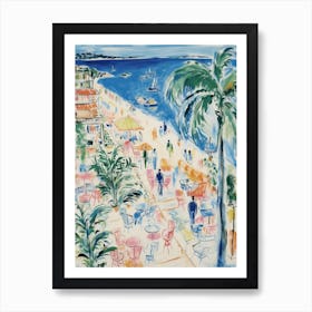 Gallipoli, Puglia   Italy Beach Club Lido Watercolour 4 Art Print