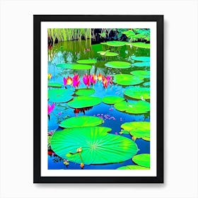 Water Lily Pond Landscapes Waterscape Pop Art Photography 1 Art Print