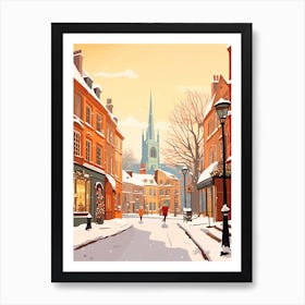 Vintage Winter Travel Illustration Bristol United Kingdom 1 Art Print