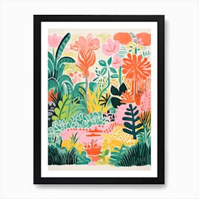 Nong Nooch Tropical Botanical Gardens Abstract Riso Style 1 Art Print