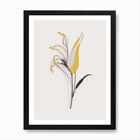 Lilium Floral Minimal Line Drawing 4 Flower Art Print