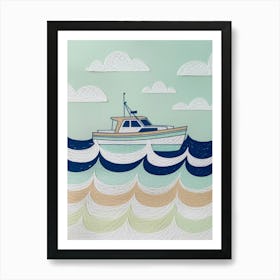 Boat In The Sea Art Print