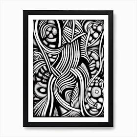 Patterns Abstract Black And White 2 Art Print